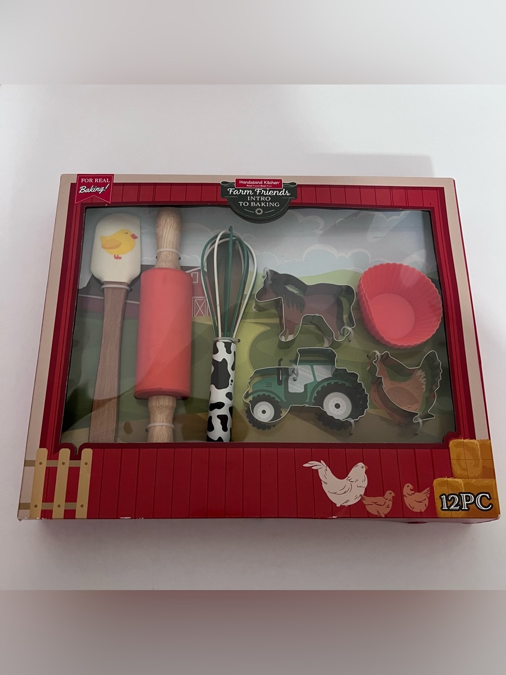 Farm Friends 12 PCS First Baking Set For Real Baking Fun Barn Themed Box Kids